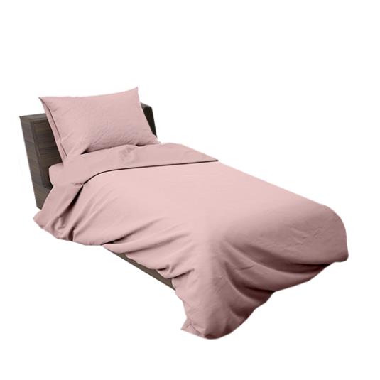 Completo letto cotone 1 piazza tinta inpezza rosa