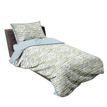 Completo letto cotone shoreline 1 piazza stampa rotativa blu