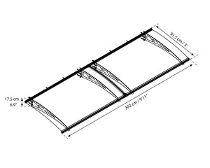 Pensilina Da Esterno Altair 302X91 cm  Trasparente