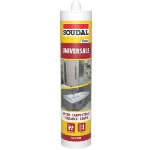 SILICONE ACETICO SOUDAL UNIVERSALE TRASPARENTE DA 280 ML PER ESTERNI ED INTERNI