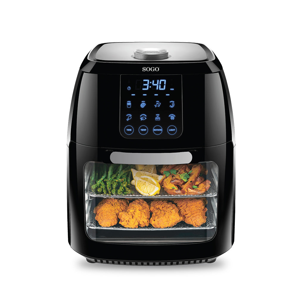 Friggitrice 3in1 ad aria + forno multifunzione / 1800W / 10L / timer 60min / controllo touch / ricettario Sogo