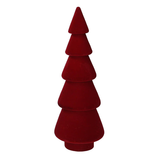 Albero legno e velluto rosso cm ⌀9xh25