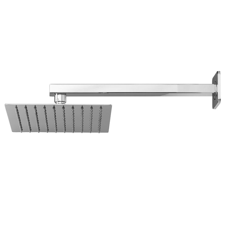 Soffione doccia quadrato ultraslim 20x20 + braccio doccia in acciaio inox lucidato di Ares