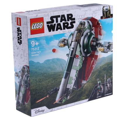 Lego star wars 75312 astronave di boba fett, set da costruzione con 2 personaggi, giocattoli bambino dai 9 anni, idee regalo