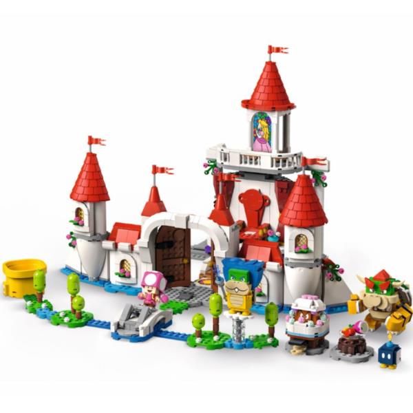 Lego super mario 71408 pack espansione castello di peach, giocattoli creativi con 5 figure, si combina con gli starter pack