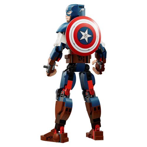 Lego marvel 76258 personaggio di captain america, gioco da costruire per bambini con scudo, collezione supereroi avengers