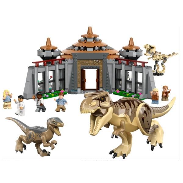 Lego jurassic world (76961). centro visitatori: l attacco del t. rex e del raptor