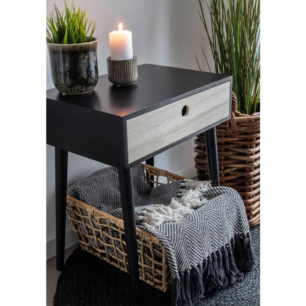 House Nordic Comodino Annemie Nero e Naturale 444274