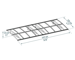 Canopia Bordeaux Pensilina Da Esterno  447X140 cm Trasparente