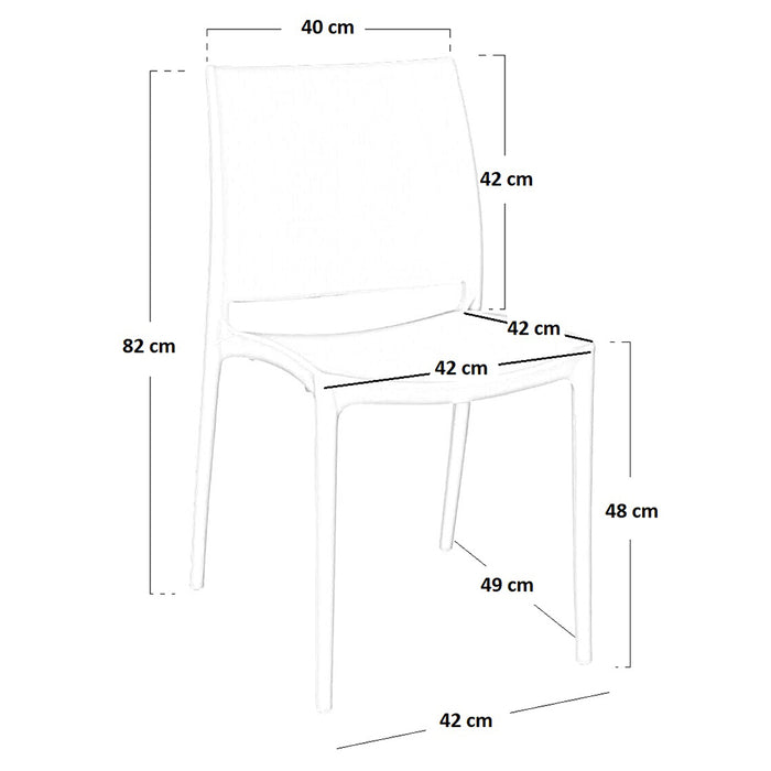 Sedia altea in plastica colore azzurro modello confort x 4