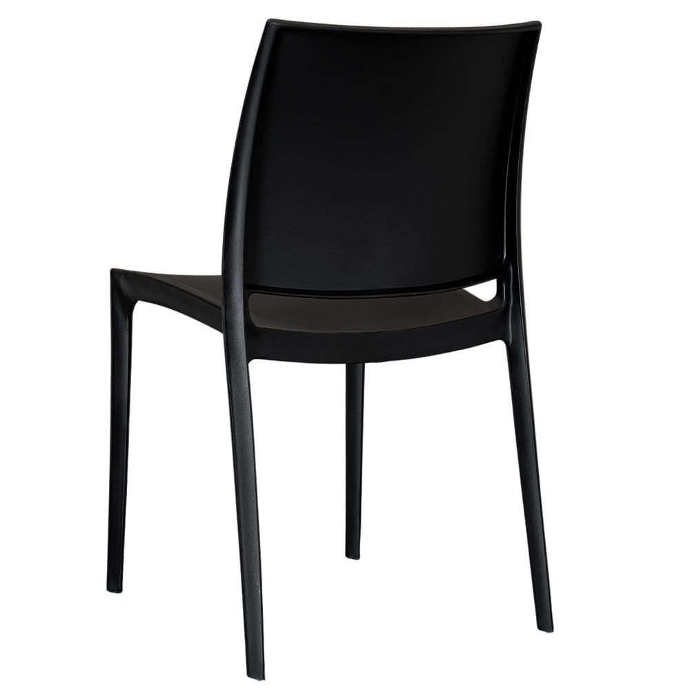 Sedia da sala da pranzo altea in plastica colore nero modello confort x 6