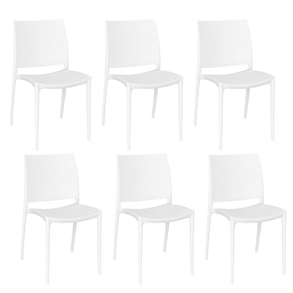 Sedia sala da pranzo set altea in plastica bianco modello confort x 6