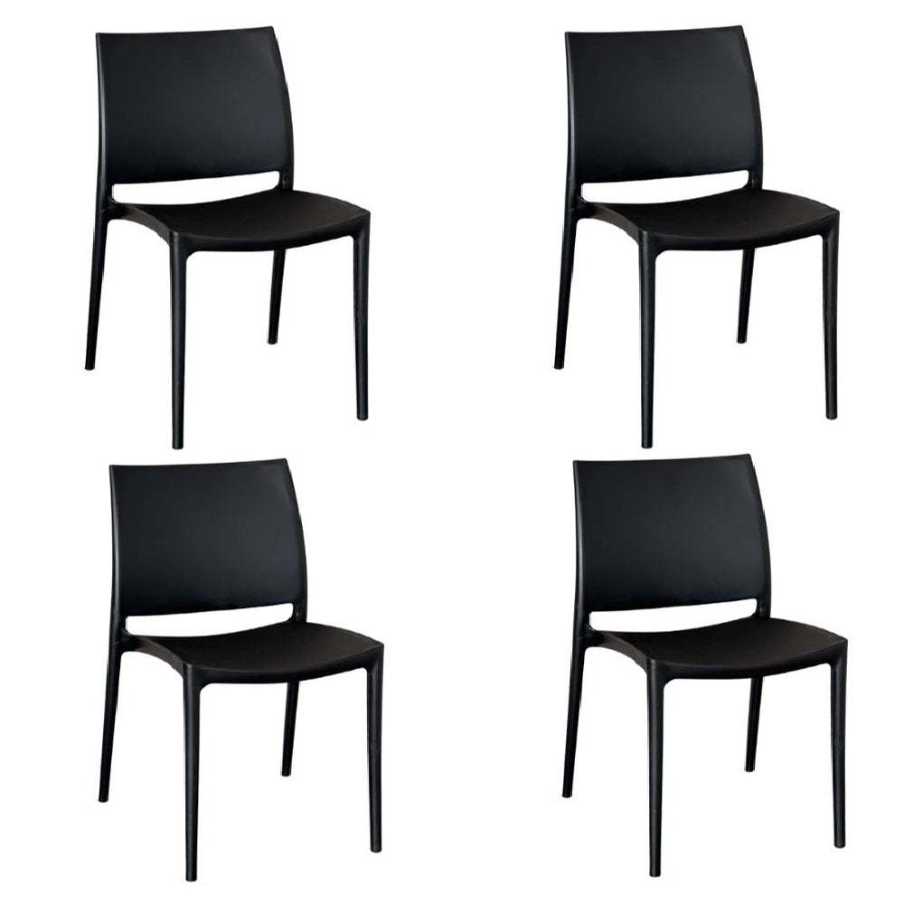 Sedia sala da pranzo set  altea in plastica nero modello confort x 4 