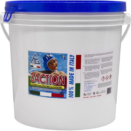 CLORO MULTIF.X PISCINE PASTIGL.GR.200 KG.25 3 ACTION CAG CHEMICAL