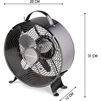 Ventilatore da Tavolo in Metallo Pala da 20cm Potenza 20 W 2 Livelli di Velocità