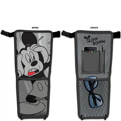 Disney Topolino Combi Pocket con Tasca Portaoggetti Accessori Auto Bambini Nero