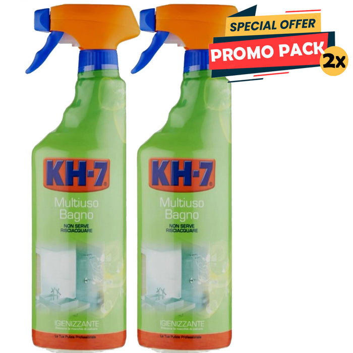 2 x 750 ml KH-7 Detersivo Multiuso Bagno Spray Mela Menta Piperita Igienizzante