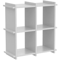 Scaffale Bacheca Libreria Mensole in Legno Bianco Multiuso a Parete 4 ripiani