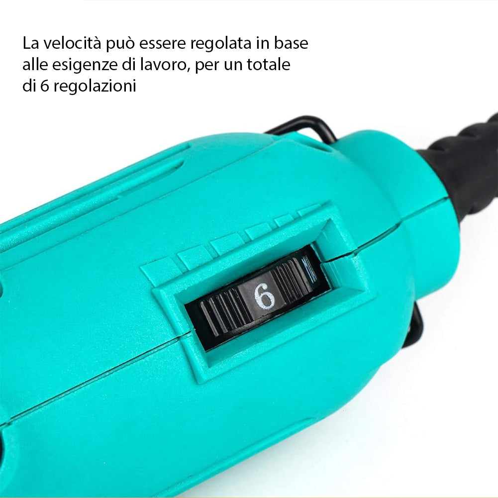 Mini smerigliatrice Elettrica Fresa Drill in Valigetta Strumento Rotativo 130W