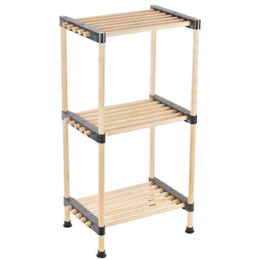 Scaffale Modulare Slim Scaffalatura Multiuso Mensole in Legno Naturale 3 Ripiani