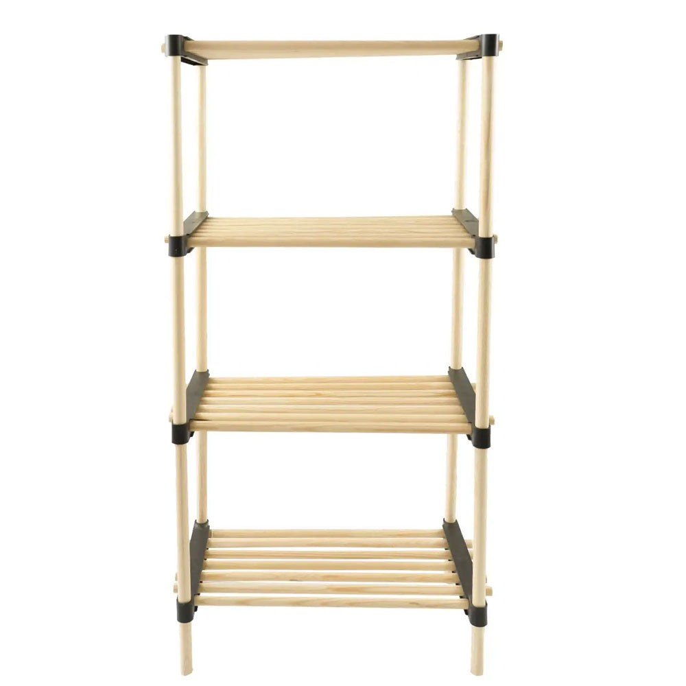 Scaffale Modulare Multiuso Bagno Mensole 4 ripiani Bambù Salvaspazio 48x28x93cm