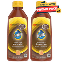 Pronto Ravviva legno Vivo Nutre e Protegge con Cera d'Api 2 Bottiglie 2 x 200 ml