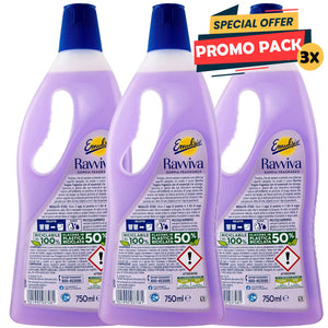 Emulsio Ravviva Doppia Fragranza Detergente Pavimenti Azione Igiene 3 x 750 ml