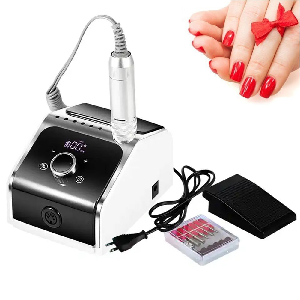 Fresa Elettrica Unghie Lima Bianco Manicure Pedicure 6 Accessori Professionale