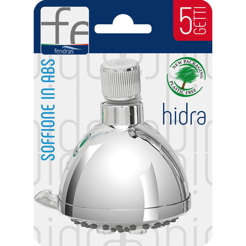 Soffione Doccia Tondo 9 cm Cromo 5 Funzioni Universale Hydra