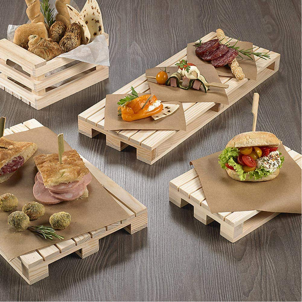 Tagliere a Forma di Pallet in Legno Pedana 15 x 20 cm Antipasti Affettati Salumi