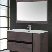 Composizione Bagno Sospeso Ossido Grigio Mobile Lavabo Specchio Oxid