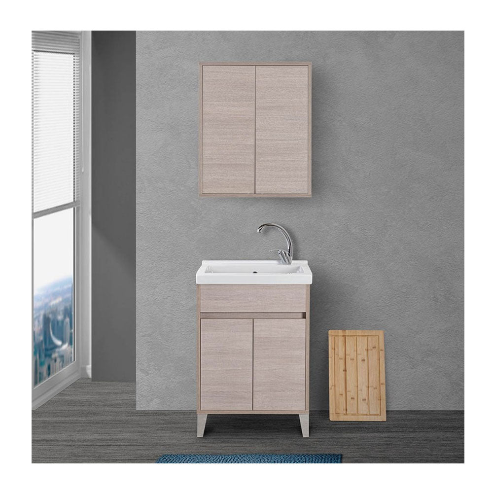 Pensile Bagno 2 Ante Mobile Rovere Chiaro Feridras