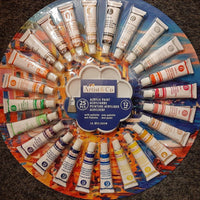 Set 25 Colori Acrilici da 12 ml per Pittura Palette Vernice Base Acqua con Tavola