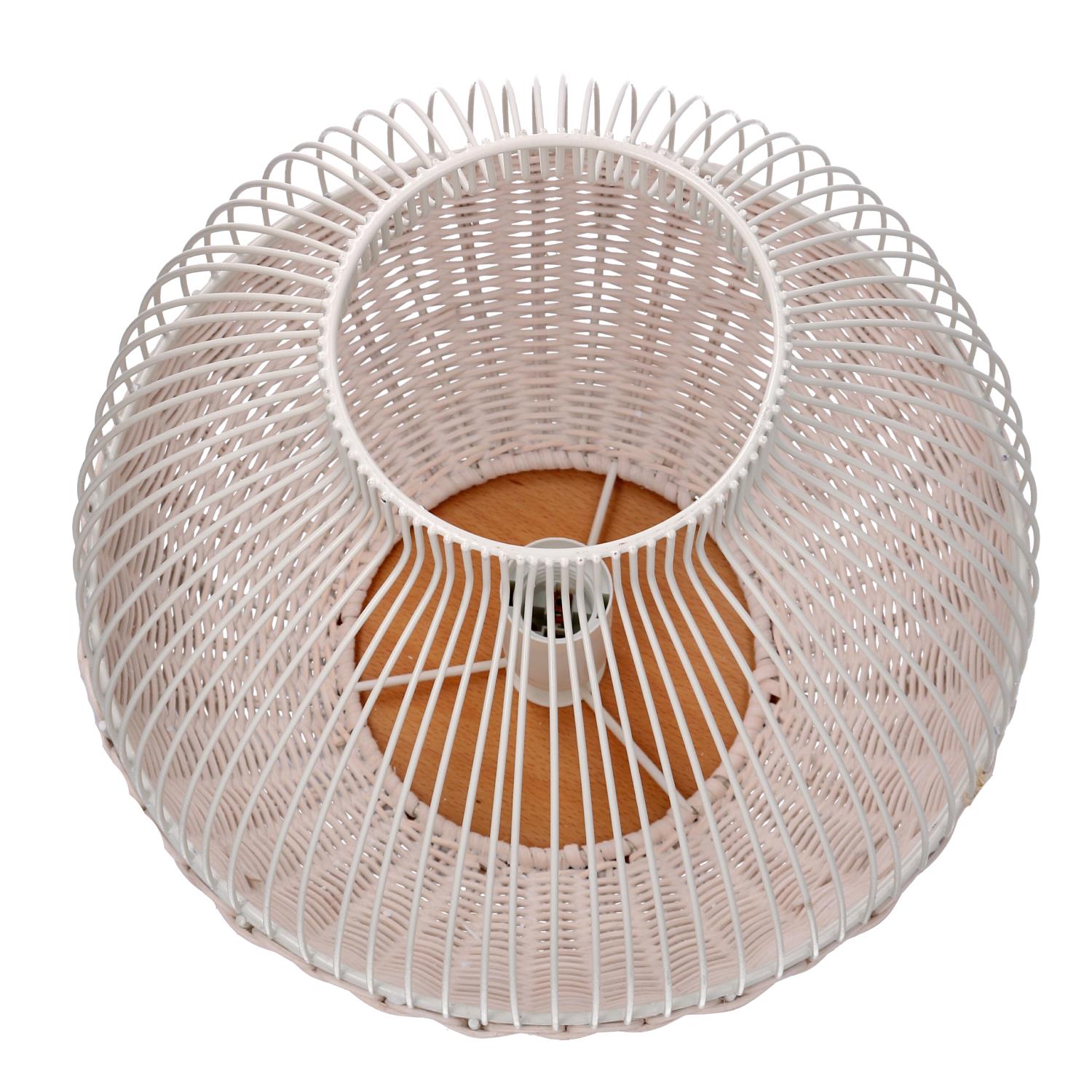 Lampada rattan bianco con attacco cmø30,5h29,5