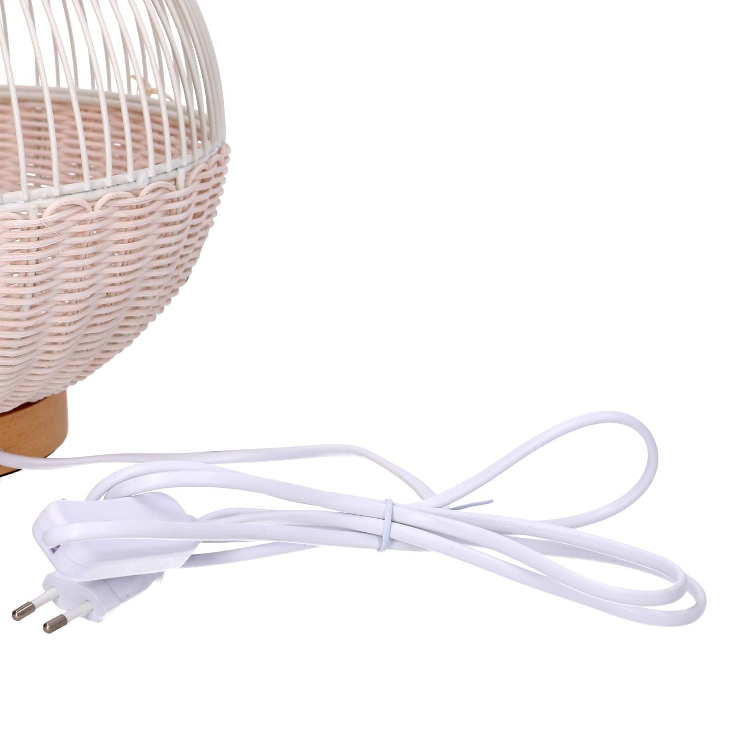 Lampada rattan bianco con attacco cmø30,5h29,5