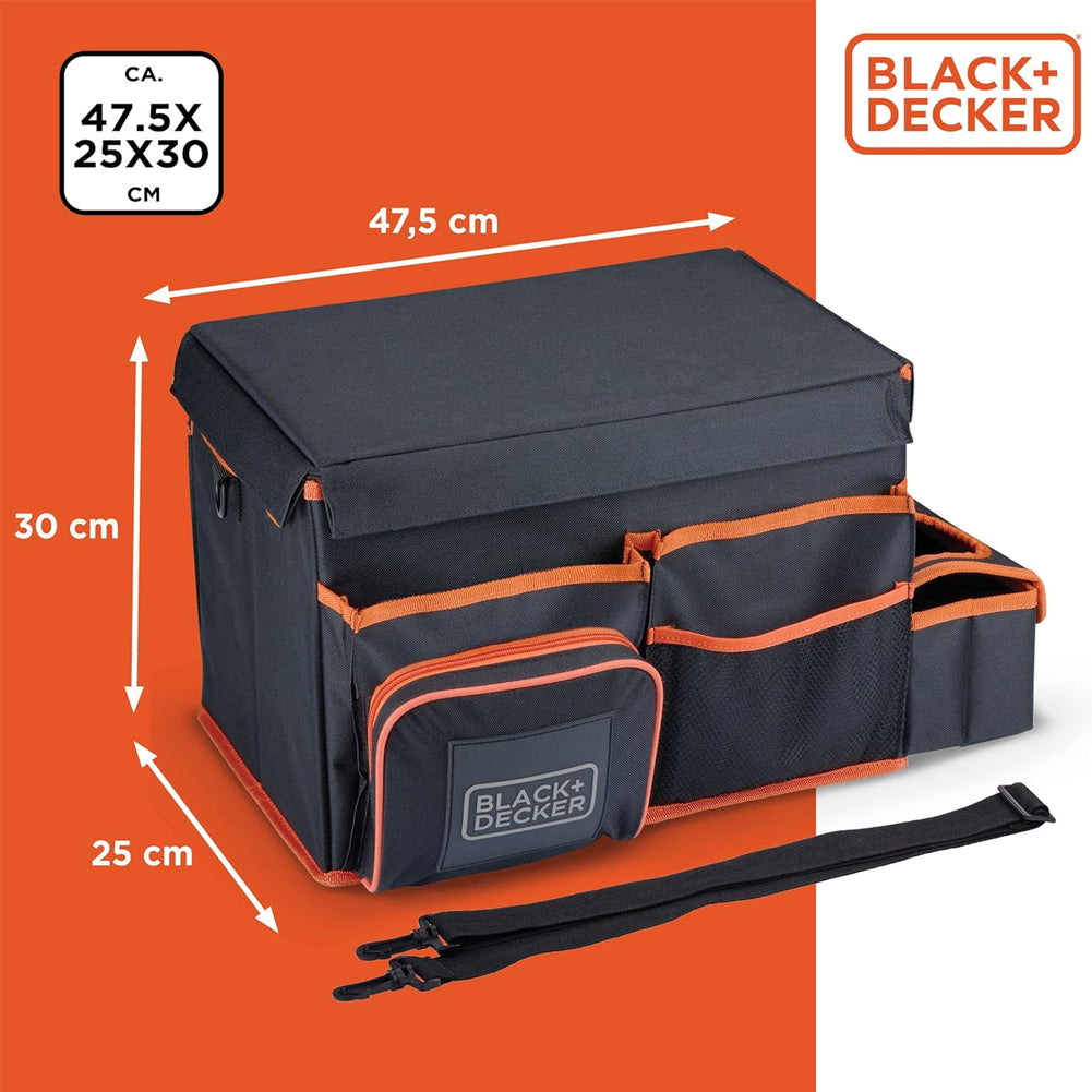 BLACK+DECKER Borsa Organizer Bagagliaio con Tracolla e Portabevande da Viaggio