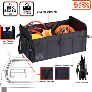 BLACK+DECKER Organizer Borsa da Bagagliaio Pieghevole Baule Portaoggetti per Auto