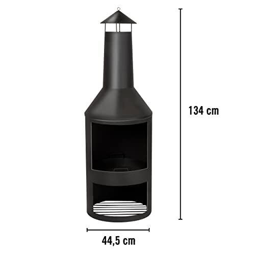 Caminetto da Giardino Stufa a Legna in Acciaio con Attizzatoio 134x44,5 cm Nero