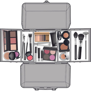 Valigia Case Cometico Portatrucchi Valigetta Make UP Alluminio 27.5x20.5x20.5cm