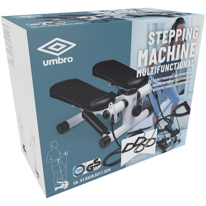 Stepper per Allenamento Palestra con Display LDC e 2 Fasce Elastiche Umbro