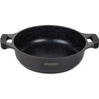 Pentola Da Cucina Bassa Tegame Alluminio pressofuso marmorizzato 28 cm con coperchio