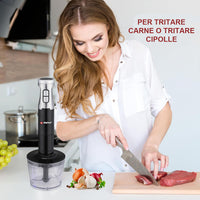 Frullatore a Immersione con Tritatutto 1000W Mixer Misurino e Frusta 2 Velocità