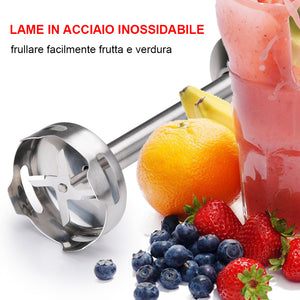 Frullatore a Immersione con Tritatutto 1000W Mixer Misurino e Frusta 2 Velocità