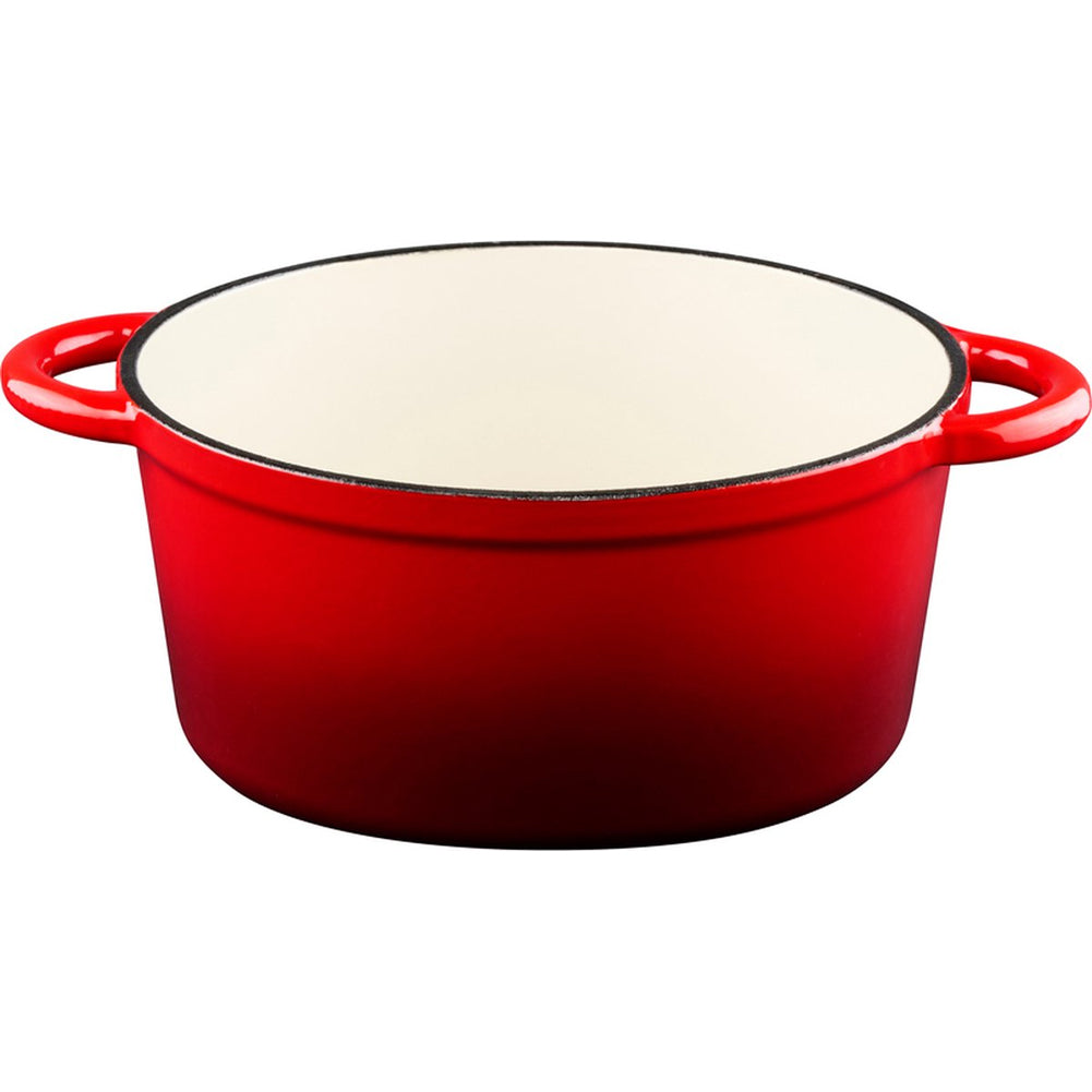 Padella in Ghisa con Coperchio Casseruola 24 cm Rossa Adatto a Tutti i Fornelli