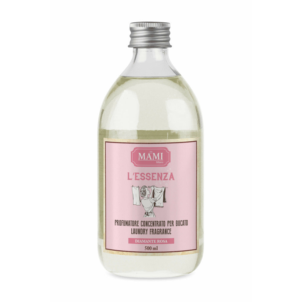 Profumatore per Bucato Essenza Mami Milano Ammorbidente Concentrato Liquido Formato: 500 ml, Fragranza: Diamante rosa