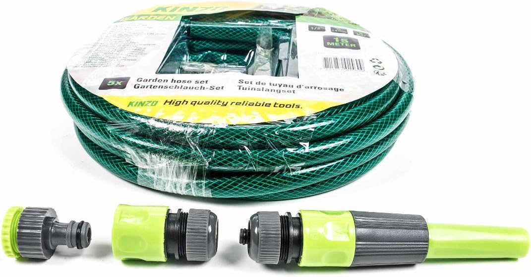 Tubo da Giardino 15 Mt in PVC Irrigazione e Giardinaggio con connettori inclusi