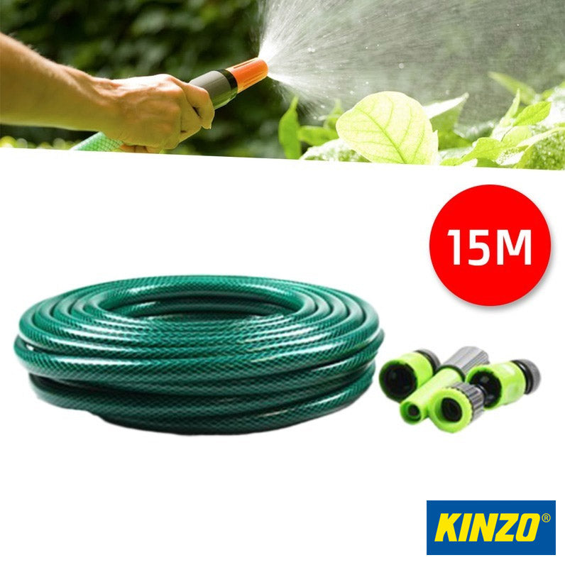 Tubo da Giardino 15 Mt in PVC Irrigazione e Giardinaggio con connettori inclusi