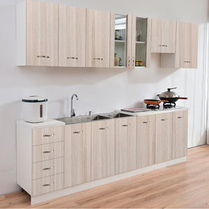 Pensile da Cucina Armadio Sospeso da Parete in Legno Design Minimal Colore Olmo