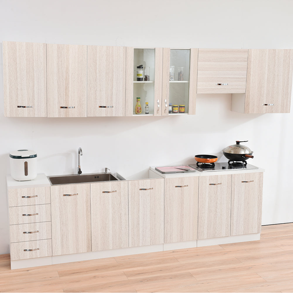 Pensile da Cucina Armadio Sospeso da Parete in Legno Design Minimal Colore Olmo