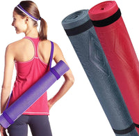 Set 2 x Tappetini Yoga Antiscivolo 175 x 60 cm Materassini Allenamento Fitness